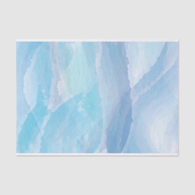 Blue, abstract, cool water color brush stroke art tissue paper (Front)