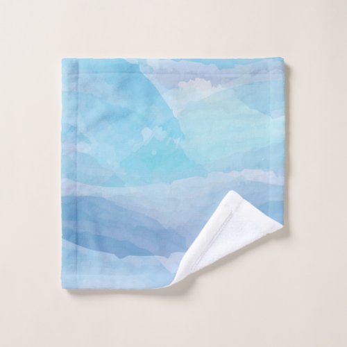 Blue abstract cool water color brush stroke art wash cloth