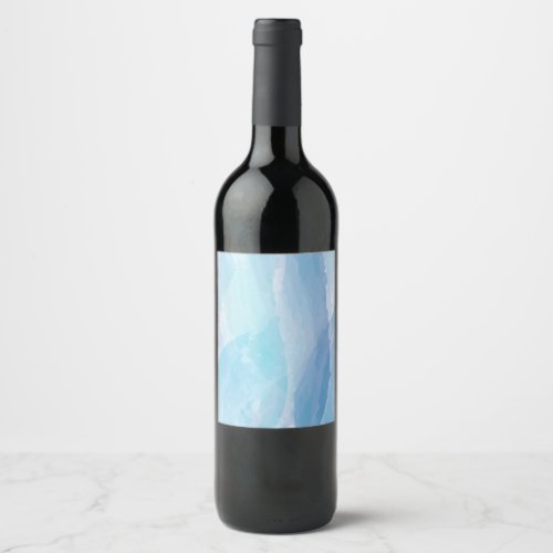 Blue abstract cool water color brush stroke art wine label