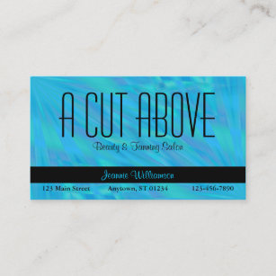 Blue Abstract Design Beauty Salon Appointment Card