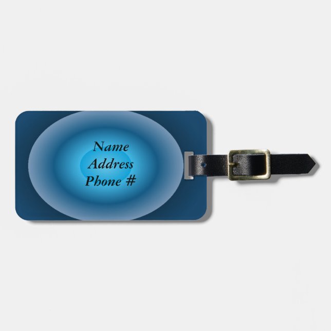Blue Abstract Design Luggage Tag (Front Horizontal)