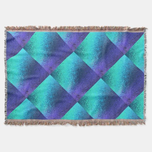 Blue Abstract Diamond Pattern Throw Blanket