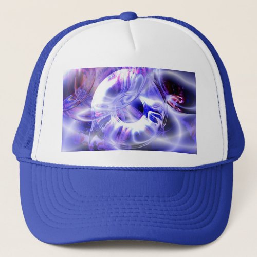 Blue Abstract Digital Art Trucker Hat