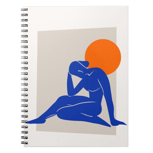 Blue Abstract Figure Notebook (Front)