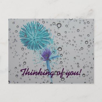 Blue Abstract Firework Thinking Of You Postcard by sharpcreations at Zazzle
