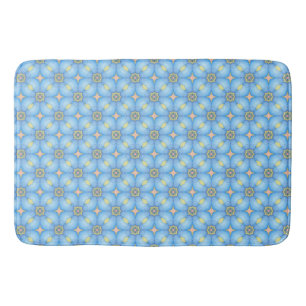 Blue Abstract Floral  Bath Mat