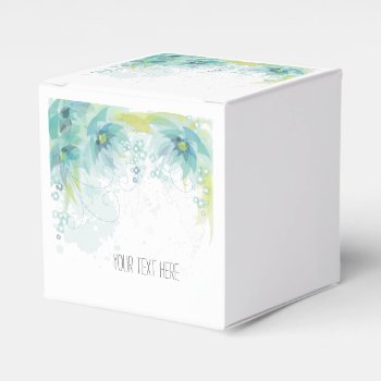 Blue Abstract Floral Favor Boxes by peacefuldreams at Zazzle