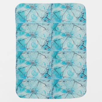 Blue Abstract Floral Nursery Blanket by Visages at Zazzle