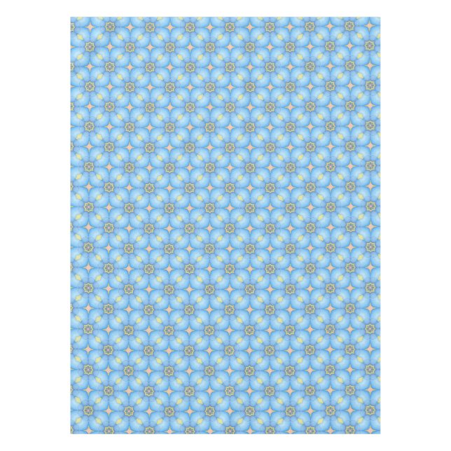 Blue Abstract Floral  Tablecloth (Front)