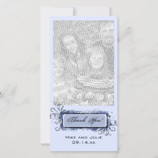 Blue Abstract Floral Thank You Card