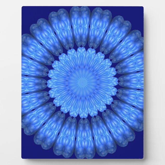 Blue abstract flower plaque (Front)