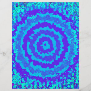 Blue Abstract Flower Scrapbook Paper Bulk Pages