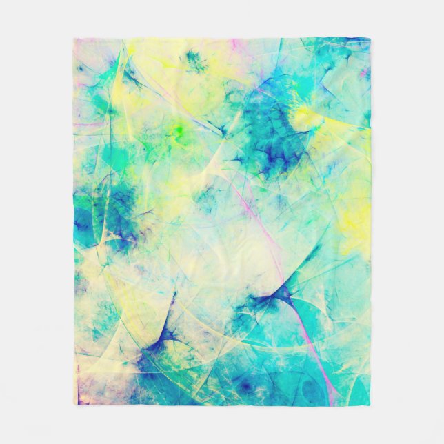 blue abstract fractal background 3d rendering3d, a fleece blanket (Front)