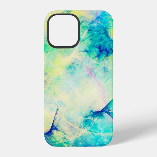 blue abstract fractal background 3d rendering3d, a iphone case (Back)