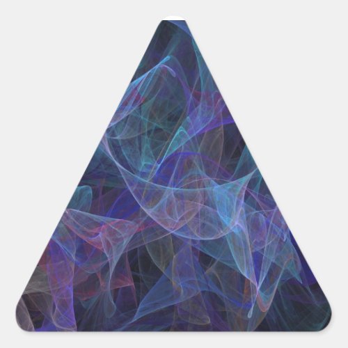 Blue Abstract Fractal Triangle Sticker