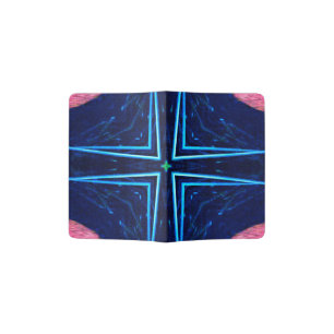 Blue Abstract Galaxy Symmetrical Hip Pattern Passport Holder