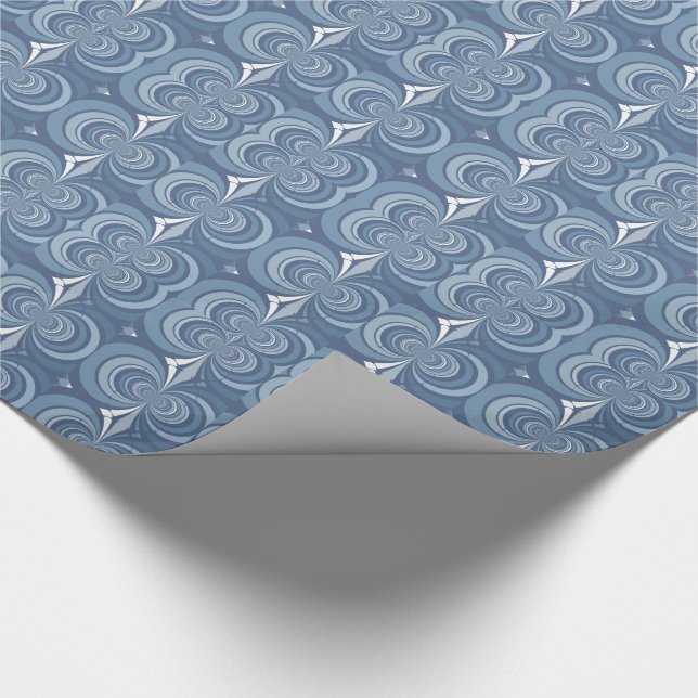 Blue Abstract Geometric Design Wrapping Paper (Corner)