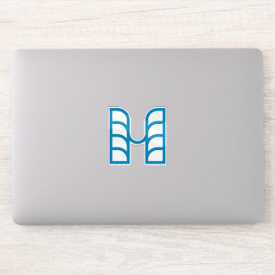 Blue Abstract Geometric M Sticker