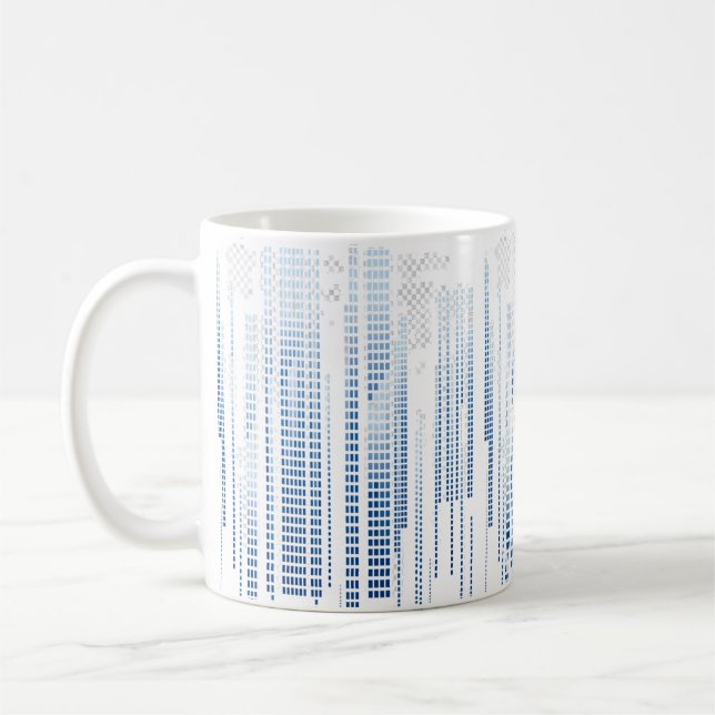 Blue Abstract Geometric Mug (Left)