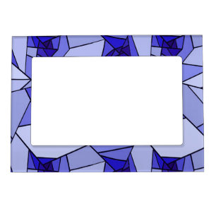 Blue Abstract Geometric Pattern Magnetic Frame