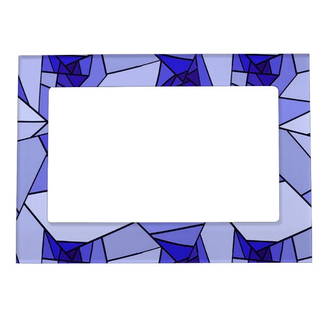 Blue Abstract Geometric Pattern Magnetic Frame (Front)