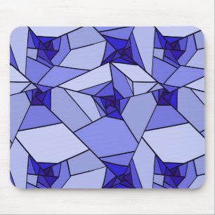 Blue Abstract Geometric Pattern Mouse Pad