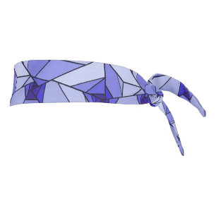 Blue Abstract Geometric Pattern Tie Headband