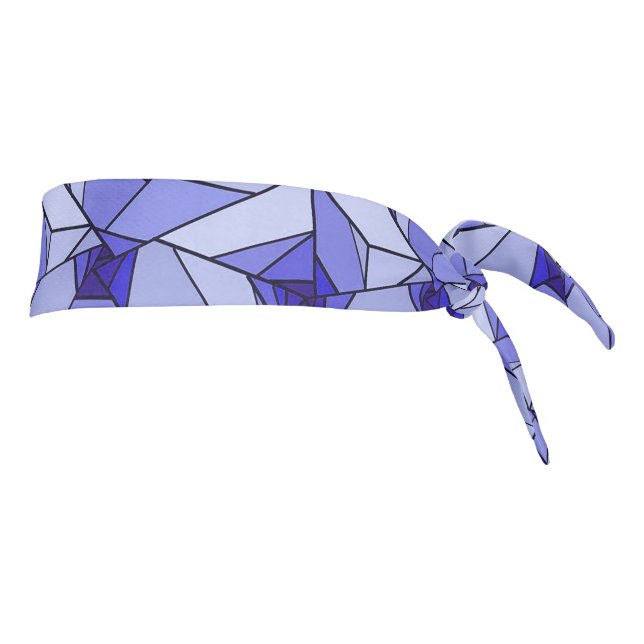 Blue Abstract Geometric Pattern Tie Headband (Rotate 90)