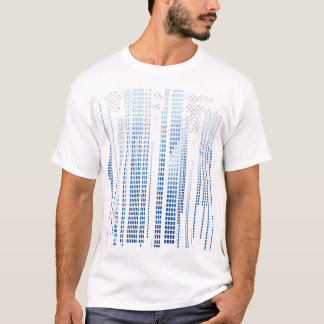Blue Abstract Geometric T-Shirt - Modern Graphic