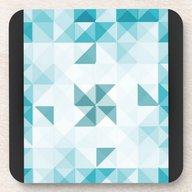 Blue Abstract Geometrical Background Template Coaster (Front)