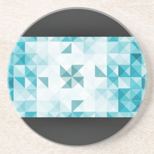 Blue Abstract Geometrical Background Template Drink Coaster