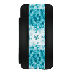 Blue Abstract Geometrical Background Template Wallet Case For iPhone SE/5/5s
