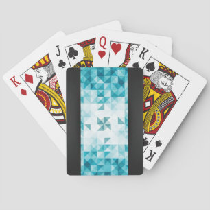 Blue Abstract Geometrical Background Template Poker Cards