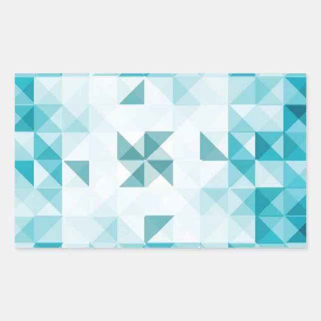 Blue Abstract Geometrical Background Template Rectangular Sticker | Zazzle