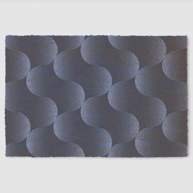 🌊 Blue Abstract Glossy Fiber Entry Design Doormat (Front)