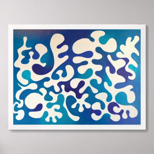 Blue Abstract I Print (Framed Front)