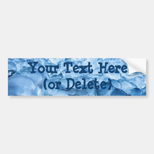 Blue Abstract Ice Crystals Water Drops Bumper Sticker