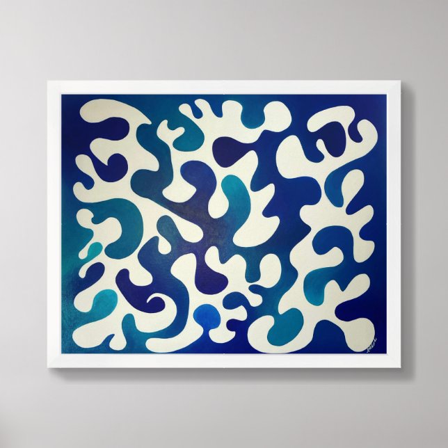 Blue Abstract II Print (Framed Front)