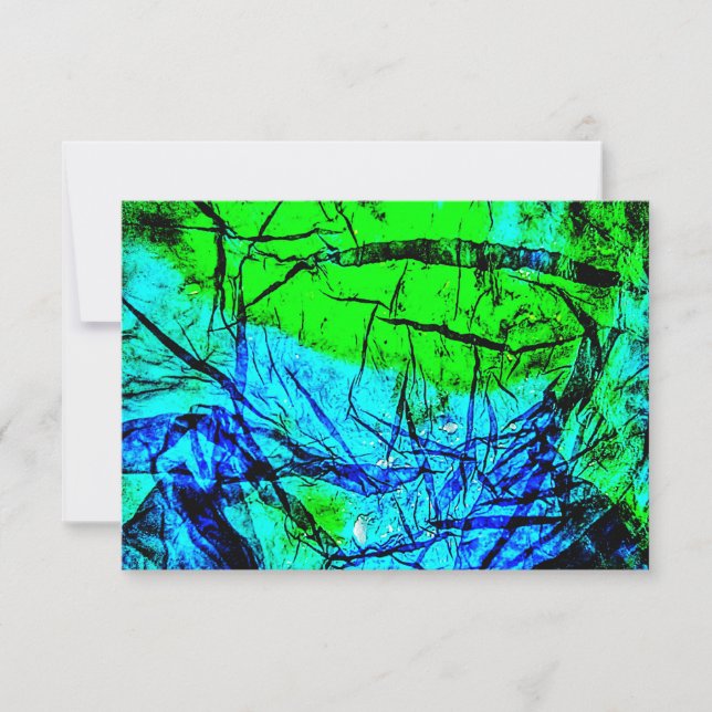 Blue abstract invitation,Recycled plastic abstract Invitation (Front)