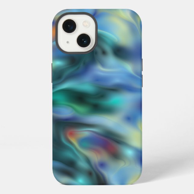 Blue Abstract Iphone Case (Back)