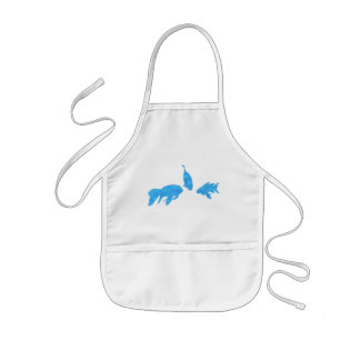 Blue Abstract Koi Fish Aprons for Kids