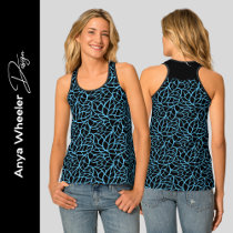 Blue Abstract Leaves  Tank Top