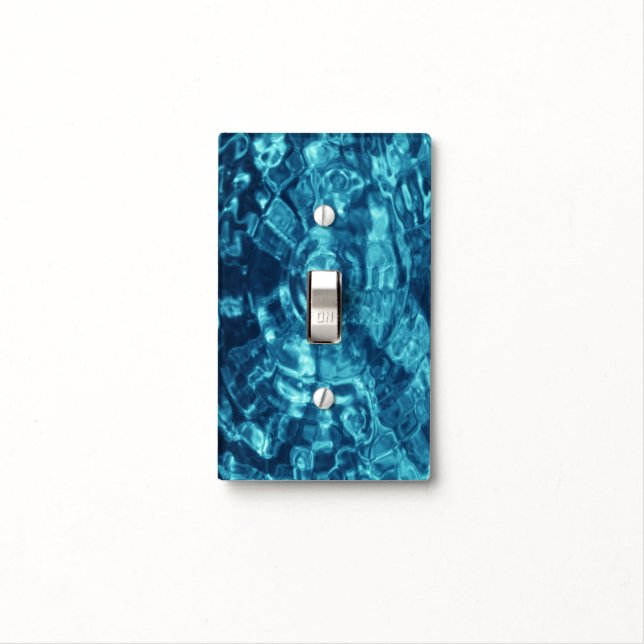 Blue Abstract Light Switch Cover (In Situ)