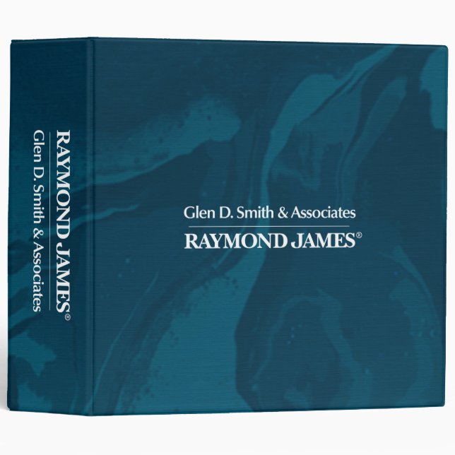 Blue abstract linen texture RAYMOND JAMES Logo 3 Ring Binder (Front/Spine)