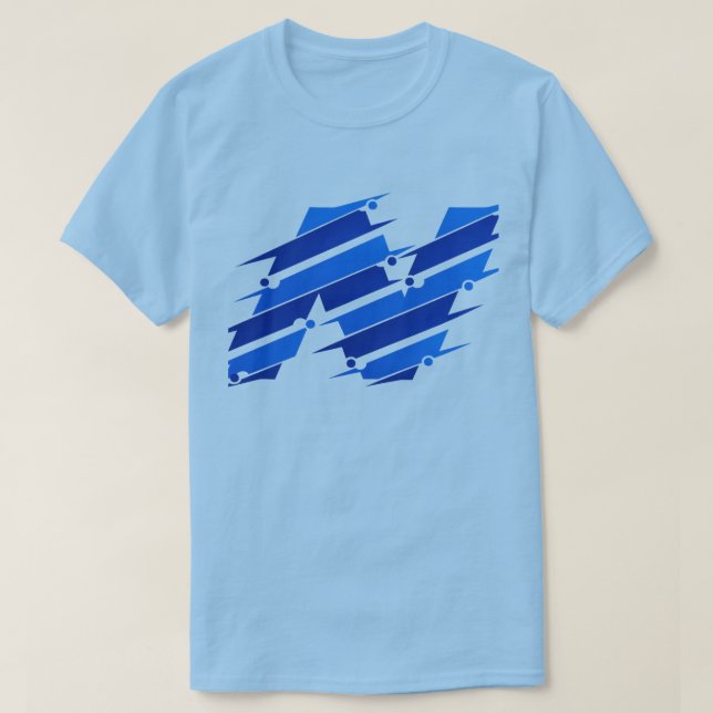 Blue Abstract Logo T-Shirt | Modern Futuristic Geo (Design Front)