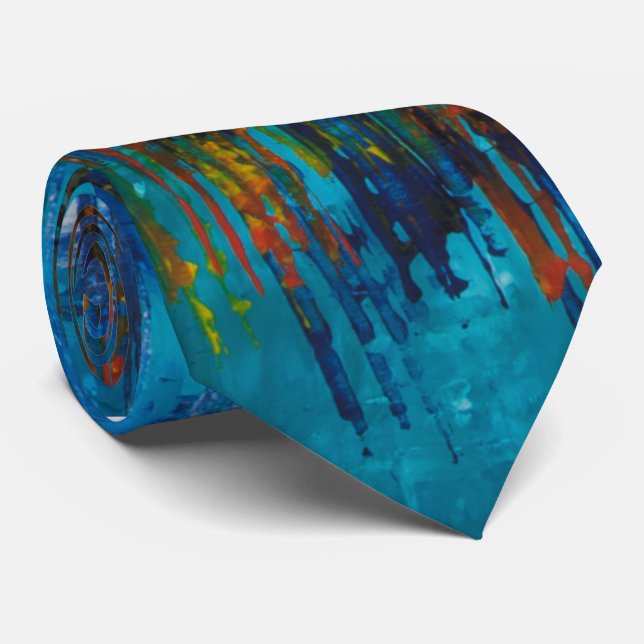 Blue Abstract Luxury Tie (Rolled)