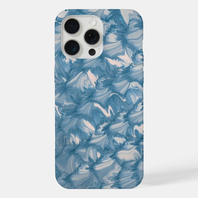 Blue Abstract Marble Waves Phone Case (Back)