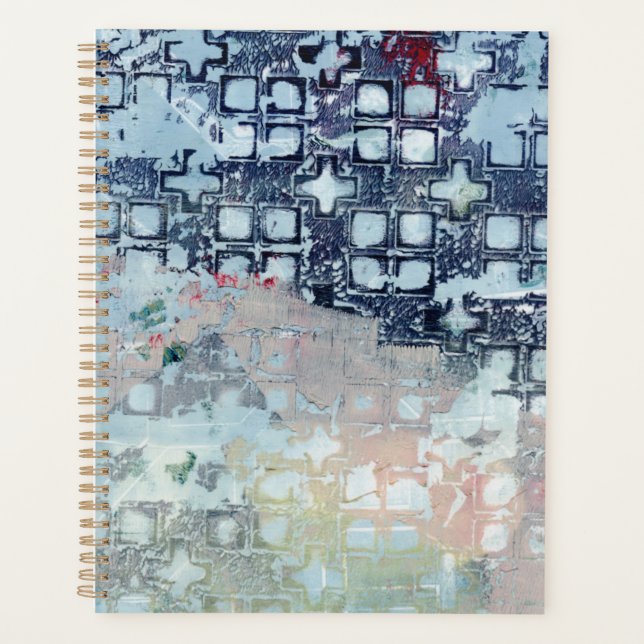 Blue abstract modern art planner (Front)