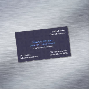 Blue Abstract Modern Business Card Magnet