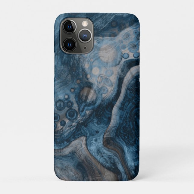 Blue Abstract Modern Fluid Art Case-Mate iPhone Case (Back)